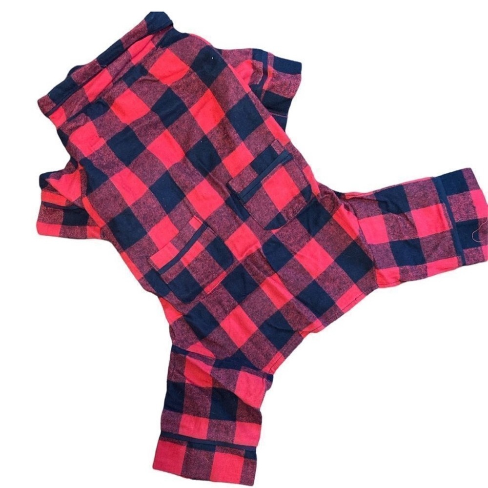 Fabdog Plaid Flannel Dog Pajamas NWOT